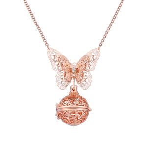 Rose Gold Butterfly Lovers Necklace